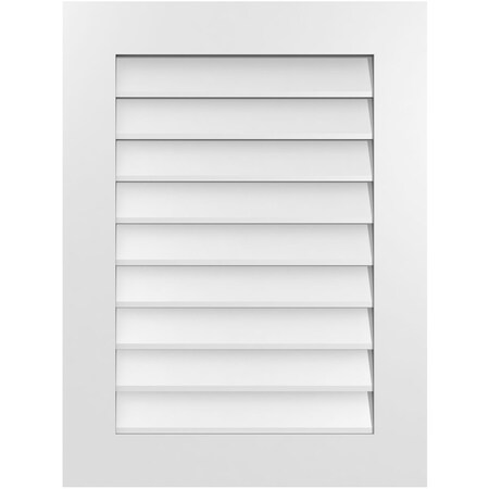 Ekena Millwork Vertical Surface Mount PVC Gable Vent: Non-Functional, w/ 3-1/2"W x 1"P Standard Frame, 24"W x 32"H GVPVE24X3201SN